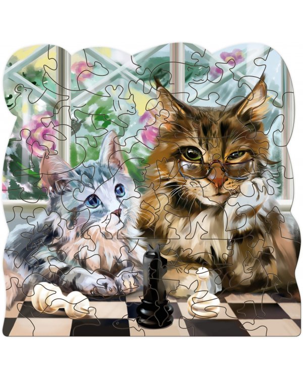 Фигурный деревянный пазл. Checkmate, 52 детали