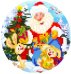 Алмазная мозаика "Получение новогодних подарков", 18 см, 19 цветов