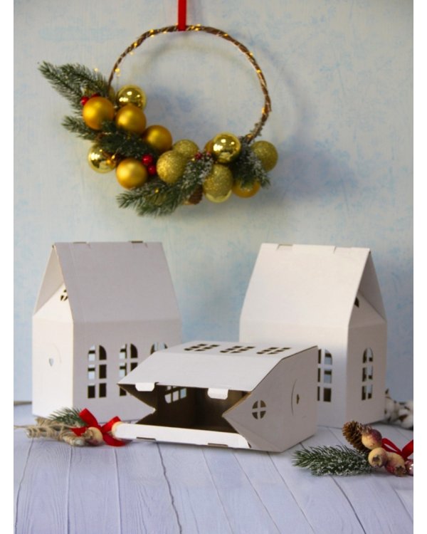 Коробки подарочные "Дом № 1", белые, 3 штуки