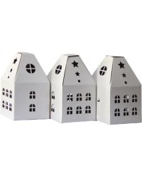 Коробки подарочные "Дом № 4", 255x150x150 мм, белые, 3 штуки