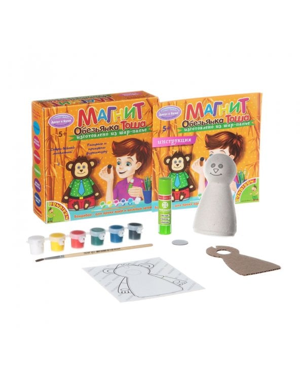 Магнит из шар-папье. Обезьянка маленькая