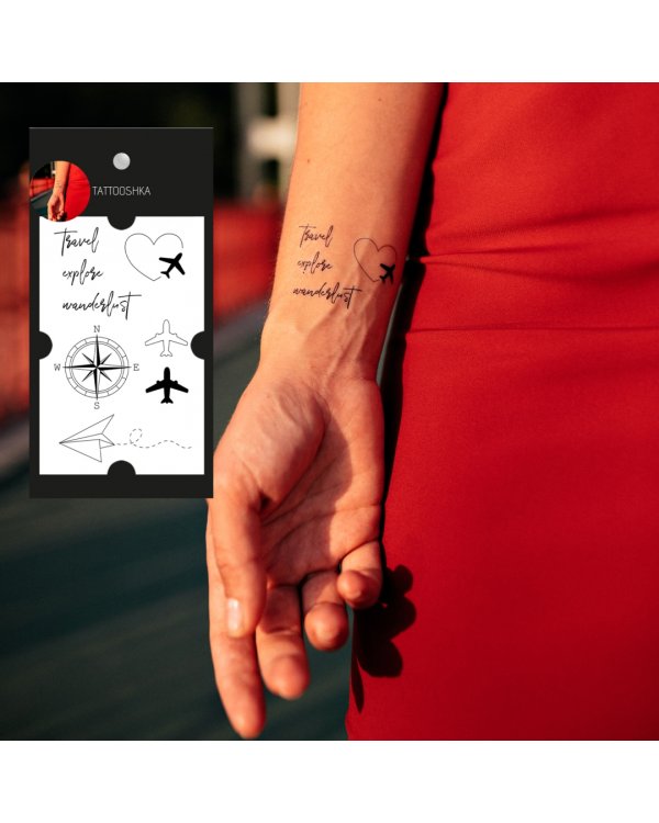 Временная татуировка "Путешествия"