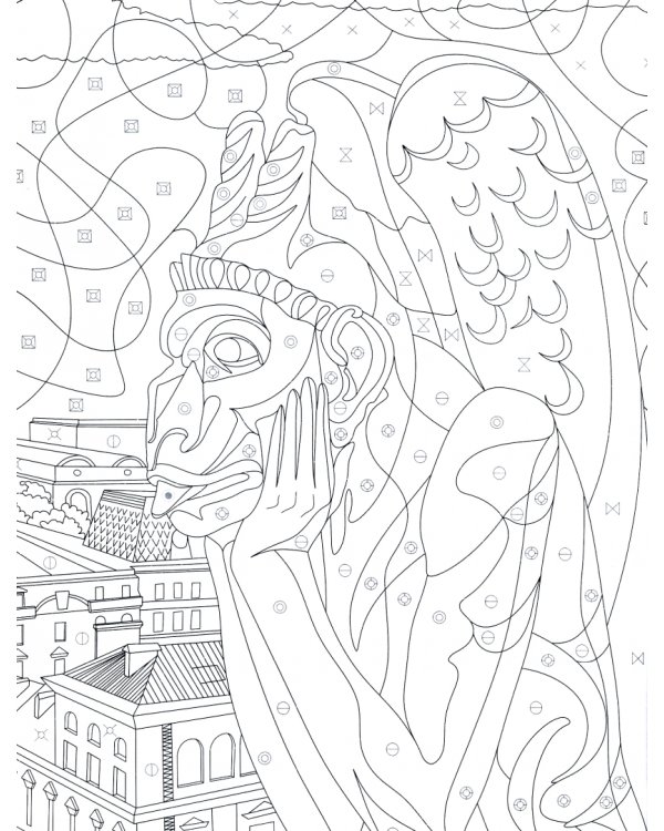 Горгульи. Раскраска