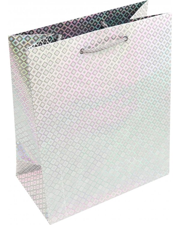 Пакет подарочный голографический, 180х227х100 мм