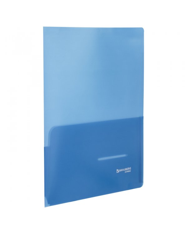 Папка-уголок "Brauberg", 2 кармана, 180 мкм, синяя