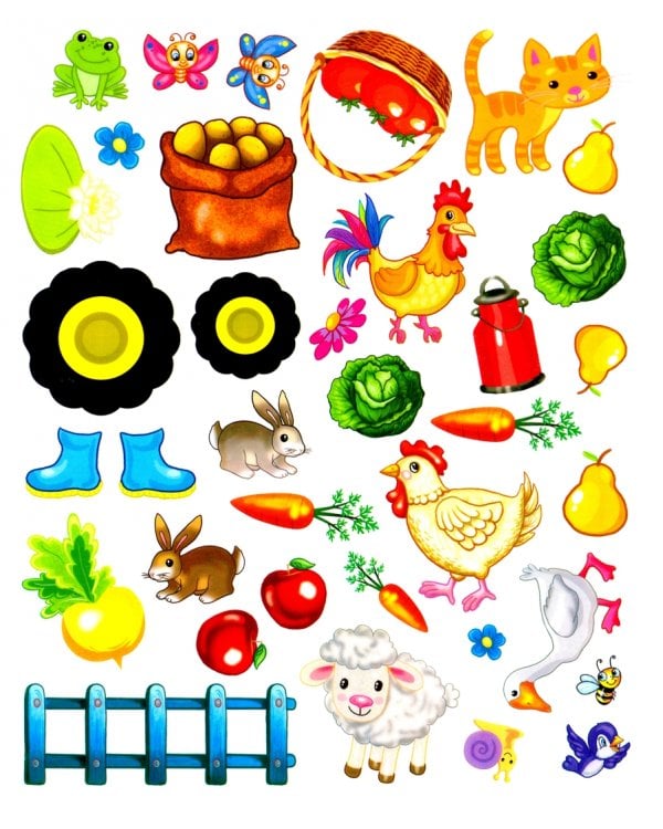 Идём на ферму (книжка с многоразовыми наклейками)