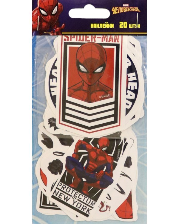 Набор фигурных наклеек "Человек-паук", 20 штук