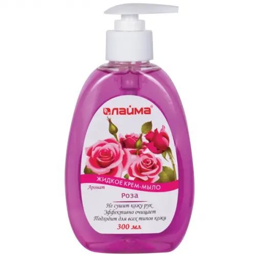 Мыло-крем жидкое "Лайма. Роза", 300 мл, дозатор