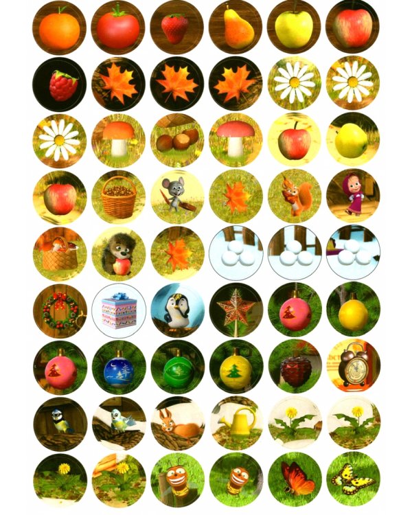 Набор наклеек-кружочков. Маша и Медведь, 4 штуки