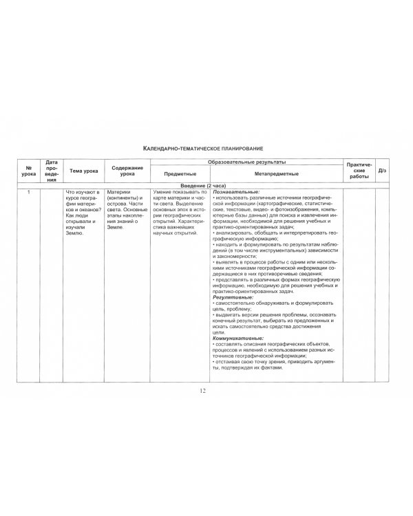 Рабочая программа по географии. 7 класс. Учебник "География материков и океанов. 7 класс". ФГОС