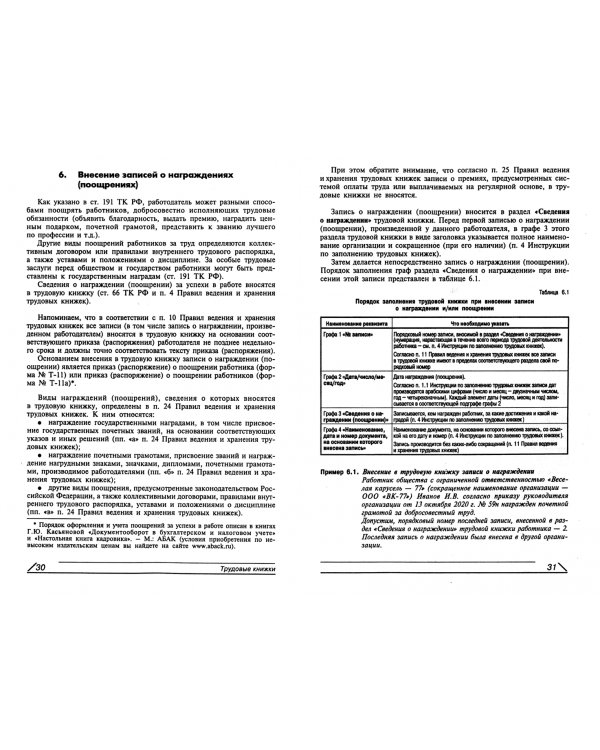 Трудовые книжки. Примеры всех записей