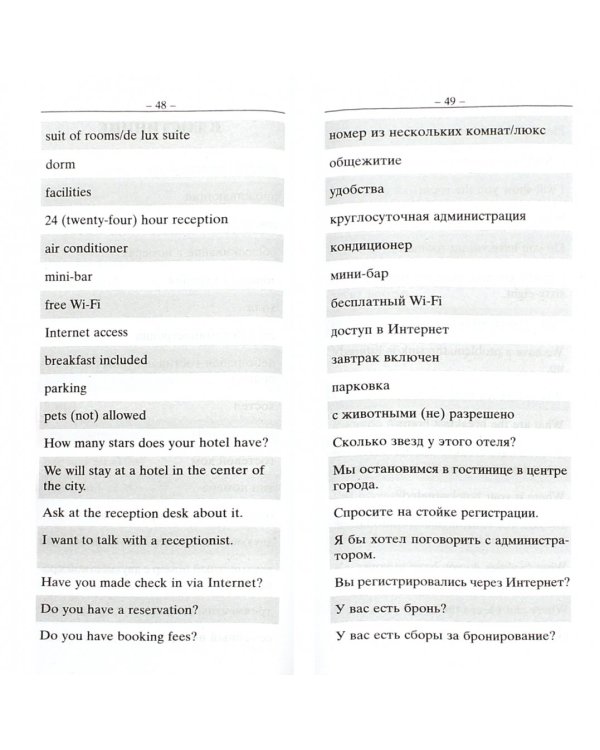 Англо-русский разговорник для отдыхающих за границей