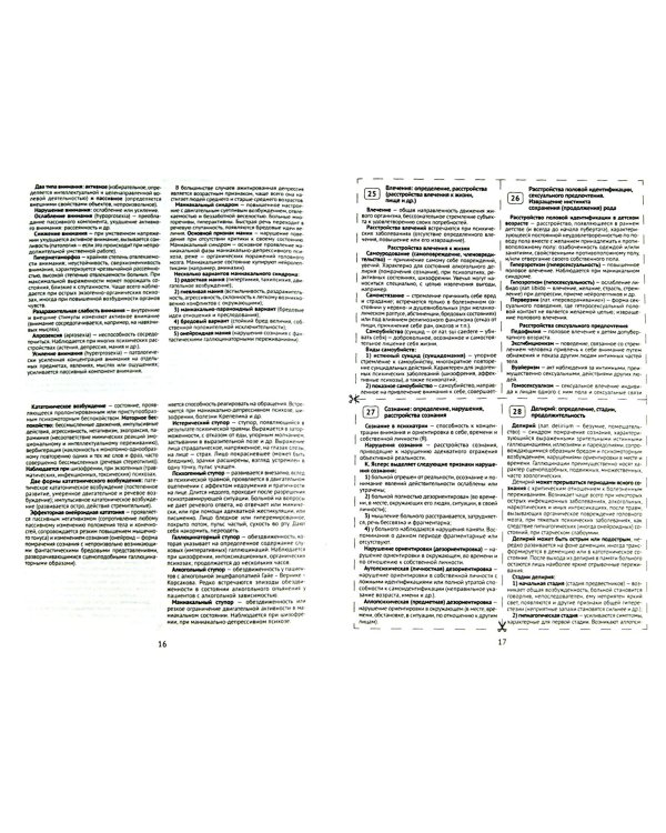 Шпаргалка. Психиатрия