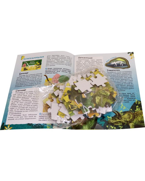 Обучающий набор "В мире динозавров" (Книга + пазл 88 элементов)