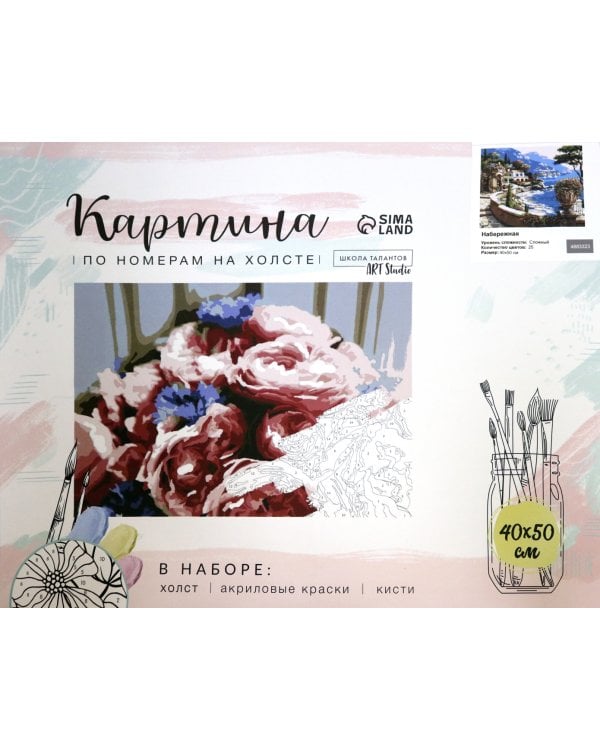 Картина по номерам на холсте с подрамником. Набережная