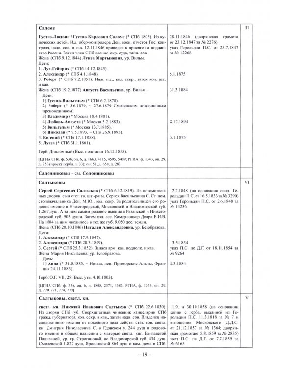 СПб дворянская родословная книга. Литера С