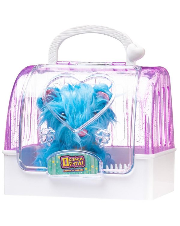 Щенок в фиолетовой переноске