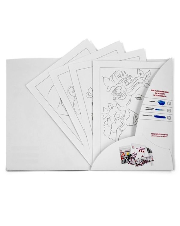 Раскраска-эскиз. Портреты, 10 листов