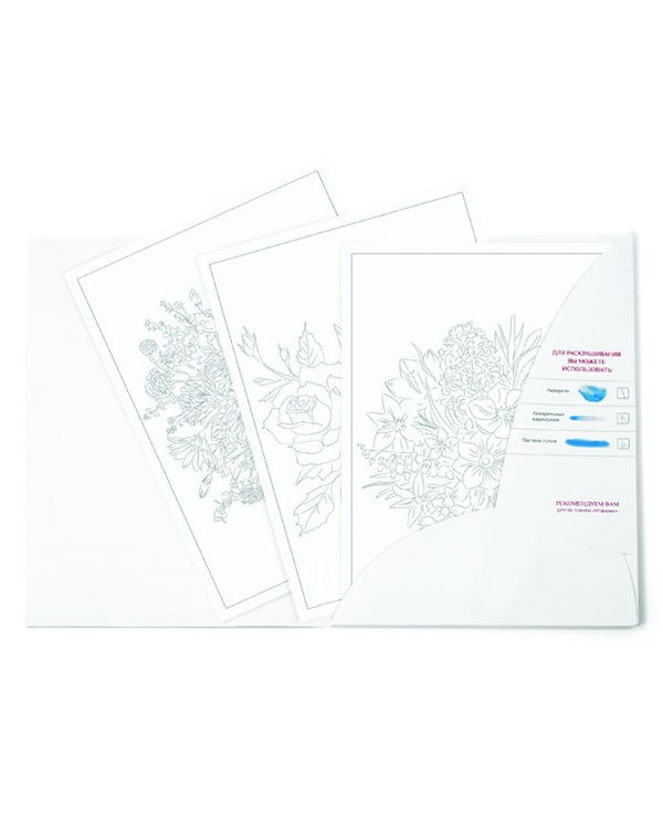 Раскраска-эскиз. Цветы, 10 листов