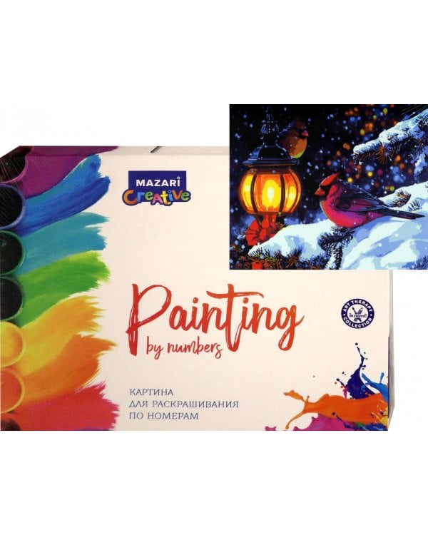 Картина по номерам. Красные кардиналы