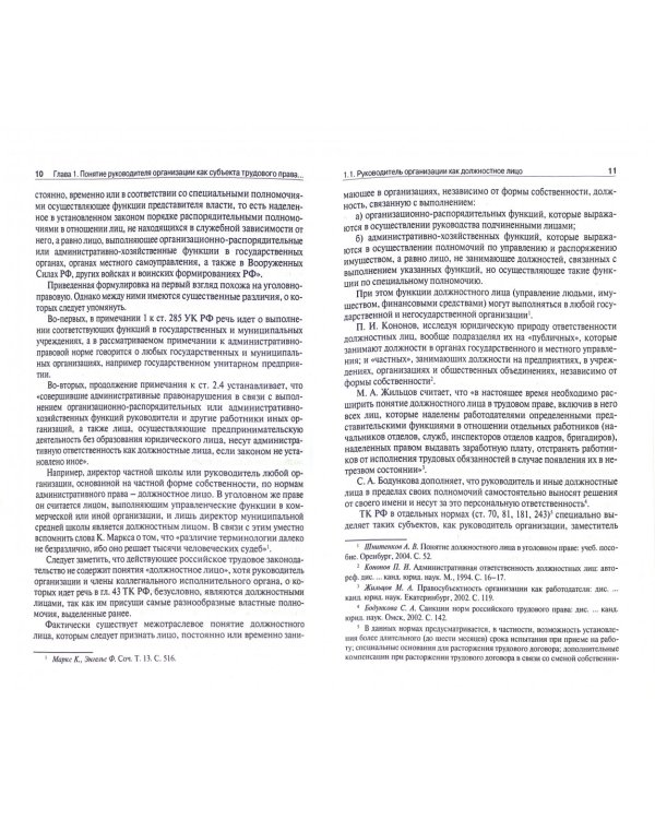 Руководитель организации как субъект трудового права. Монография