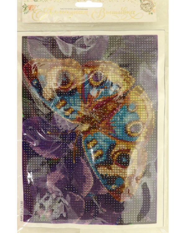 Алмазная вышивка с полным заполнением. Бабочка