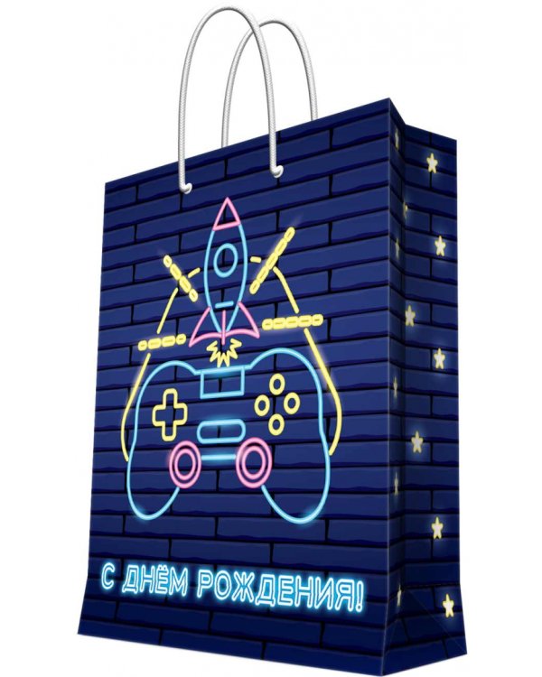 Пакет бумажный "Геймер", 17.8х22.9х9.8 см. (83579)
