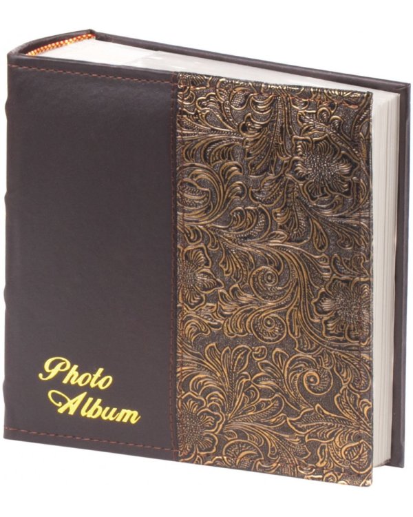 Фотоальбом BRAUBERG на 300 фото, черный + золотой (391118)