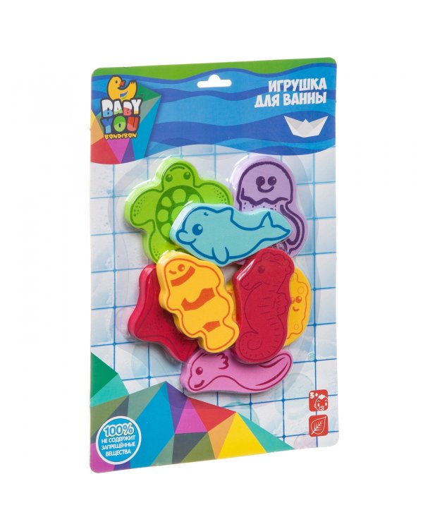 Набор для купан, EVA фигуры Морск.обитател, 8 шт.