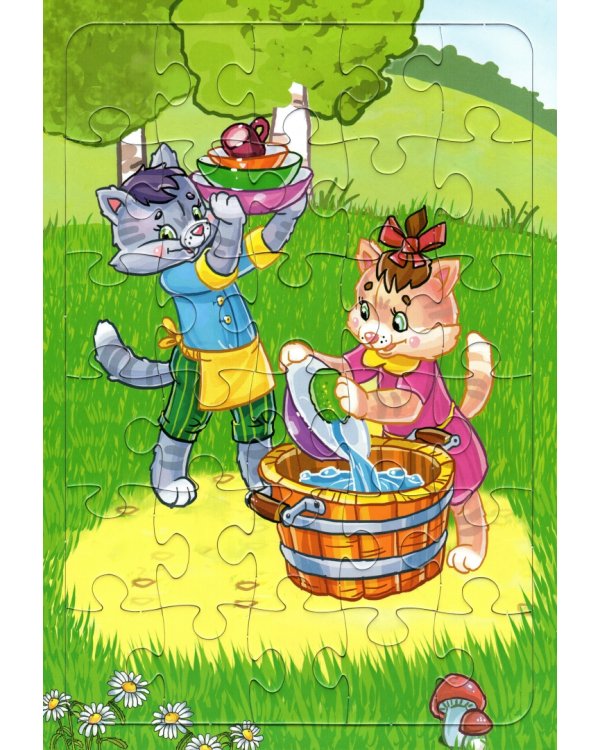 Пазл Кошки моют плошки, 30 элементов