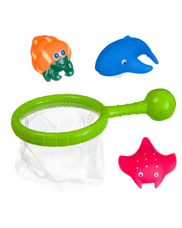 Игровой набор для купания, сачок, скат, рак-отшельник, кит