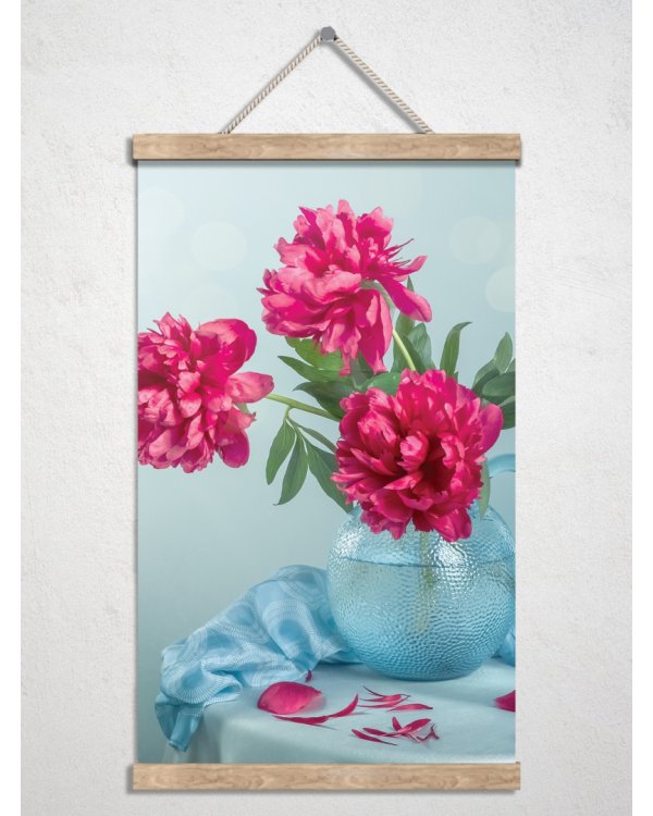 Раскрашивание по номерам Панно на подвесе. Яркие Пионы