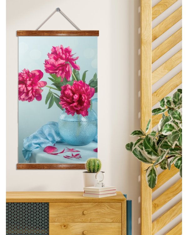 Раскрашивание по номерам Панно на подвесе. Яркие Пионы