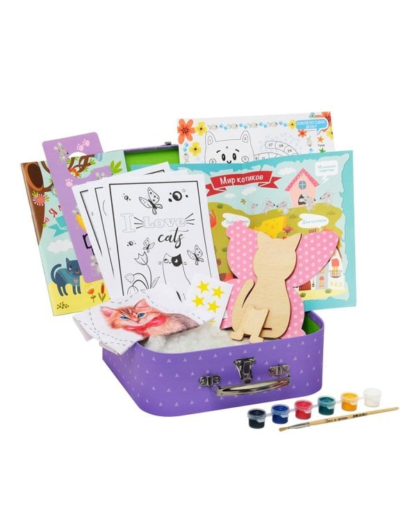 Чемоданчик с развлечениями. Набор для любителей котиков