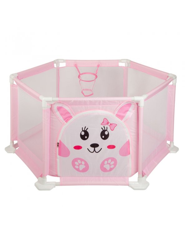 Манеж складной Весёлые игры, розовый