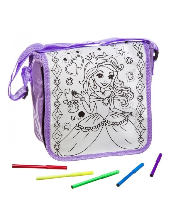 Сумка для раскрашивания "Принцесса" (почтальонка) (ВВ3055)