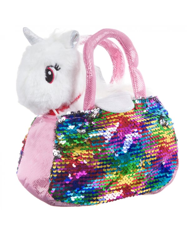 Крылатый единорог в сумке с пайетками. Милота