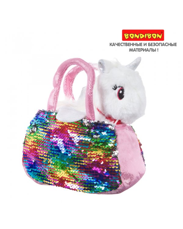 Крылатый единорог в сумке с пайетками. Милота