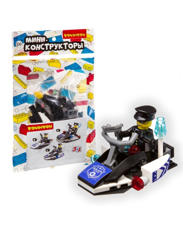 Мини-конструктор 3в1-полиция, 6вид, М7613/ВВ3238