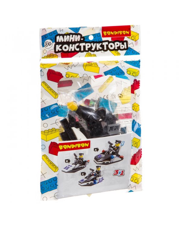 Мини-конструктор 3в1-полиция, 6вид, М7613/ВВ3238