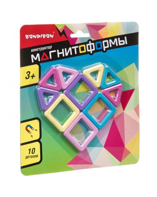 Конструктор МАГНИТОФОРМЫ набор 10 мини-дет.ВВ4406