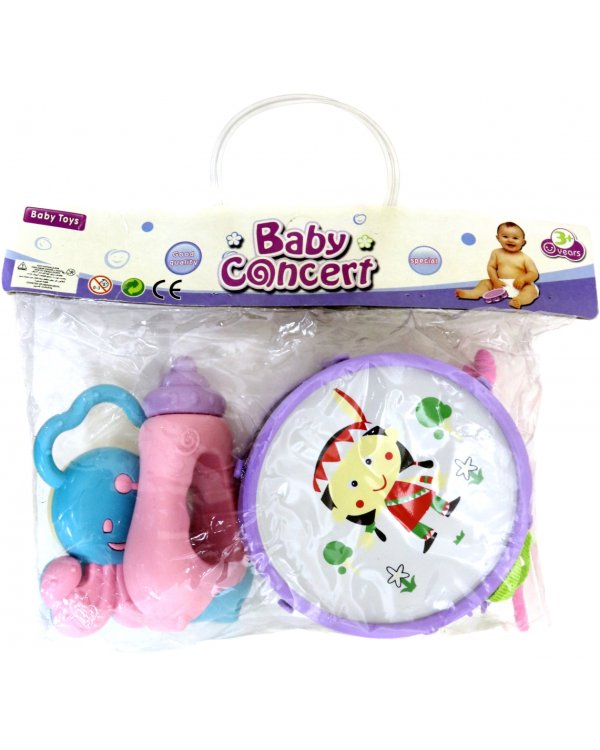 Набор погремушек. Барабан, осьминог, бутылочка