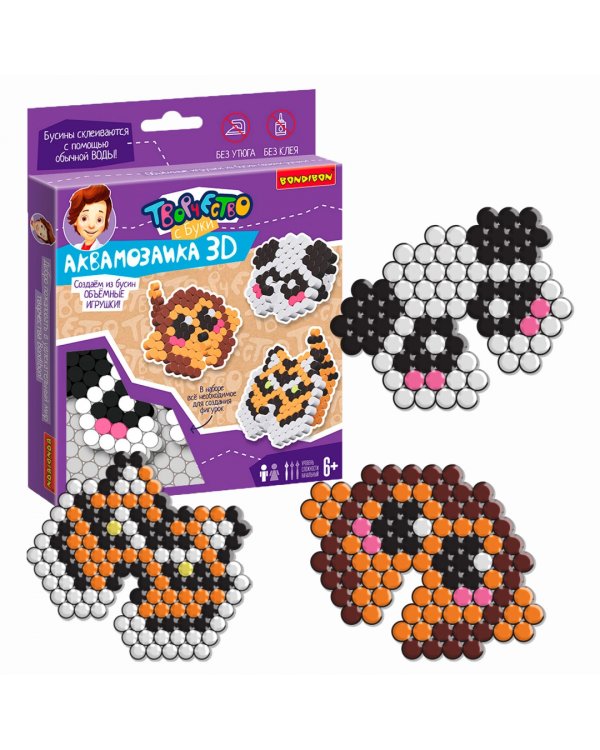 Аквамозаика 3D. Обезьянка, тигр, панда