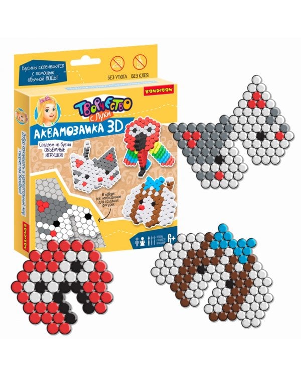 Аквамозаика 3D. Кошка, собака, попугай