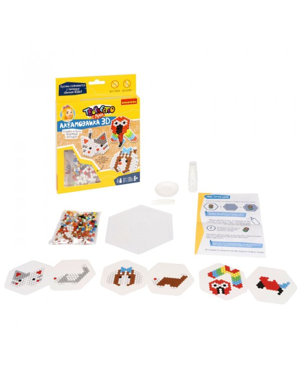 Аквамозаика 3D. Кошка, собака, попугай