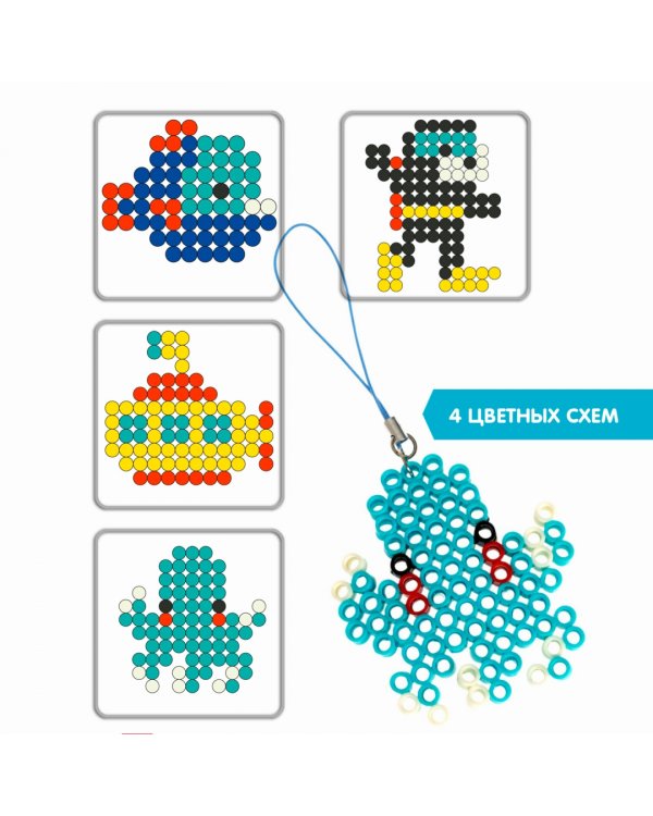 Аквамозаика с бусинами-цилиндрами. Подводное путешествие