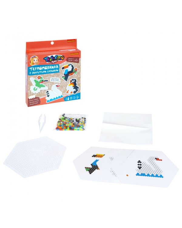 Термомозаика с закрыт.бусинами."Виды птиц" ВВ5330