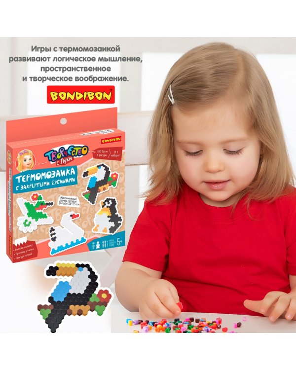 Термомозаика с закрыт.бусинами."Виды птиц" ВВ5330