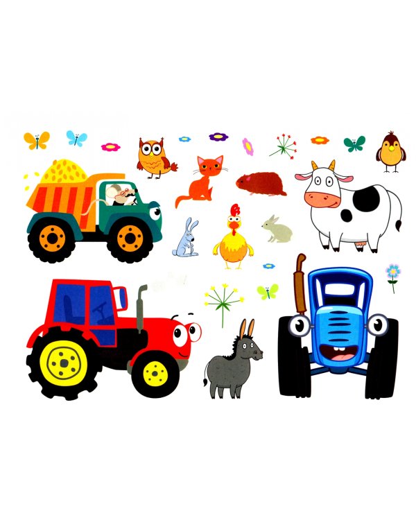 Альбом 100 наклеек По полям Синий трактор