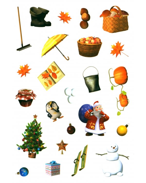 Многоразовые наклейки "Удивительные времена года" 7510141